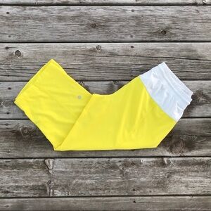 Lululemon Yellow Straight Leg Crops